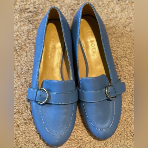 Talbot’s Blue Leather Loafers with Buckle 7.5M - Picture 9 of 9
